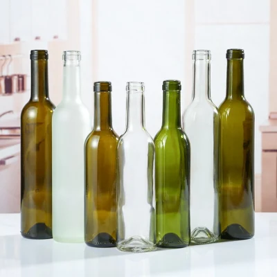 Botellas de vino de cristal de Burdeos, color verde antiguo, transparente, vacías, de alta calidad, 750 ml